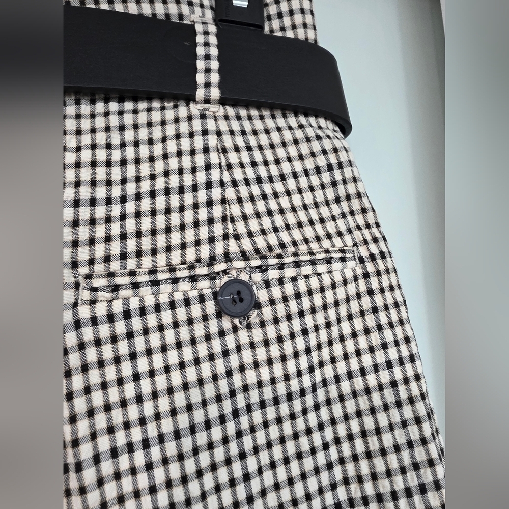 Zara Belted Giingham Plaid Cotton Shorts - Picture 11 of 15